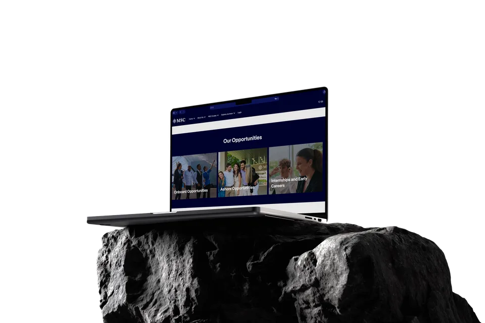 MSC Cruises careers platform — website mockup